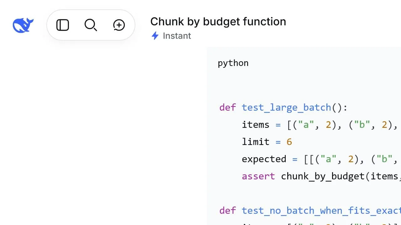 DeepSeek Chat Python function generated from the structured coding prompt
